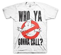 Ghostbusters Officially Licensed Who Ya Gonna Call? Mens T-Shirt (White), X-Large