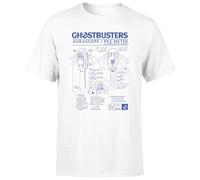 Ghostbusters PKE Schematic Unisex T-Shirt - White | Size: Large Ghostbusters White L