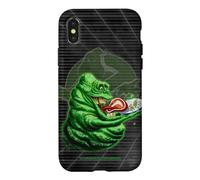 Ghostbusters Slimer Green Ghost Eating Steak 1984 Movie Art Case for iPhone X/XS