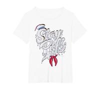 Ghostbusters Stay Puft Marshmallow Man Style Font T-Shirt T-Shirt, Women's Plus, White, 1X