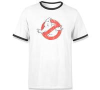 Ghostbusters Vintage Classic Logo Men's Ringer T-Shirt - White/Black in White | Size: 2XL Ghostbusters White 2XL