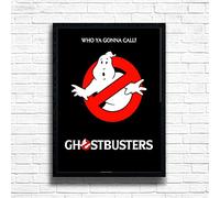 Ghostbusters1, 80s Movie Print Vintage Nostalgic Film Poster, A4 and A3 Size Frame Options, Home, Pub, Café, Bar Decoration Wall Art Print, House gift for movie lovers (A3 Framed (Black))