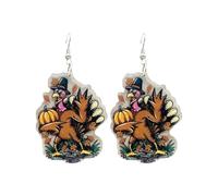 GhostDecorations Halloween Jewellery Autumn Thanksgiving Earrings Turkey Pumpkin Acrylic Earrings European And Border Halloween Jewelry Party Jewellery Making (C, A)