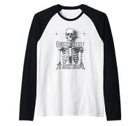 Ghosted Myself to Avoid Drama Funny Skeleton Goth Raglan Baseball Tee