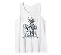 Ghosted Myself to Avoid Drama Funny Skeleton Goth Tank Top