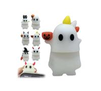 Ghostees Mystery Phone Buddy,2025 New Stick-On Halloween Ghost & Pumpkin Telephone Topper,Cute Peel-and-Stick Design Figurine,Fun Halloween Telephone All Models Buddy Doll,Fun Desk Accessory