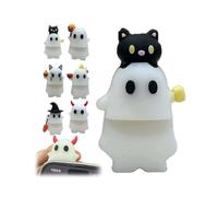 Ghostees Mystery Phone Buddy,2025 New Stick-On Halloween Ghost & Pumpkin Telephone Topper,Cute Peel-and-Stick Design Figurine,Fun Halloween Telephone All Models Buddy Doll,Fun Desk Accessory