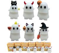 Ghostees Mystery Phone Buddy,2025 New Stick-On Halloween Ghost & Pumpkin Telephone Topper,Cute Peel-and-Stick Design Figurine,Fun Halloween Telephone All Models Buddy Doll,Fun Desk Accessory