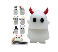 Ghostees Mystery Phone Buddy,2025 New Stick-On Halloween Ghost & Pumpkin Telephone Topper,Cute Peel-and-Stick Design Figurine,Fun Halloween Telephone All Models Buddy Doll,Fun Desk Accessory