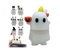 Ghostees Mystery Phone Buddy,2025 New Stick-On Halloween Ghost & Pumpkin Telephone Topper,Cute Peel-and-Stick Design Figurine,Fun Halloween Telephone All Models Buddy Doll,Fun Desk Accessory