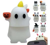 Ghostees Mystery Phone Buddy - Ghostees Ghost Blind Box, Halloween Ghost & Pumpkin Stick-On Phone Topper, Cute Peel-and-Stick Figurine with Strong Adhesive, Mini Figure Charm for Smartphones & Desks