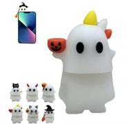 Ghostees Mystery Phone Buddy, Ghostees Ghost, Halloween Cute Ghost Phones Charm, Mini Figure Surprise Toy, Peel-and-Stick Designs, for All Mobile Phones, Fun Desk Accessory