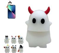 Ghostees Mystery Phone Buddy, Halloween Cute Ghost Phone‘s Charm, Mini Phones Figure Surprise Toy, Cute Strong Adhesive Cling Decoration for Smartphone‘s, Stick-On Halloween Ghost Pumpkin Phone Topper