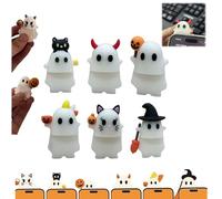 Ghostees Mystery Phone Buddy,Mini Stick-On Halloween Ghost & Pumpkin Phone Topper,Cute Phones Figure Surprise Toy,Fun Halloween Telephone All Models Buddy Doll