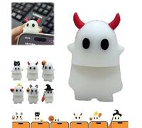 Ghostees Mystery Phone Buddy,Mini Stick-On Halloween Ghost & Pumpkin Phone Topper,Cute Phones Figure Surprise Toy,Fun Halloween Telephone All Models Buddy Doll