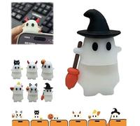 Ghostees Mystery Phone Buddy,Mini Stick-On Halloween Ghost & Pumpkin Phone Topper,Cute Phones Figure Surprise Toy,Fun Halloween Telephone All Models Buddy Doll