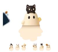 Ghostees Mystery Phone Buddy, Stick-On Halloween Ghost & Pumpkin Phone Topper, Cute Halloween Phones Decorations, Fun Halloween Telephone All Models Buddy Doll(#D)