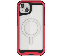 Ghostek Atomic Slim iPhone 15 Plus MagSafe Case, Compatible with Magnetic MagSafe Accessories, Aluminum Metal Frame, Hard Rugged Protection (6.7 Inch, Red)