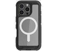 Ghostek Atomic Slim iPhone 16 Pro Case - Clear Back with Aluminum Bumper - Shockproof iPhone Case - Non-Slip Grip, Compatible with Apple MagSafe Accessories iPhone 16 Pro Case MagSafe (6.3") (Black)