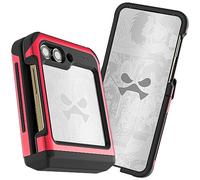 Ghostek ATOMIC slim Samsung Galaxy Z Flip 5 Case Clear with Red Aluminum Metal Bumper Premium Rugged Tough Heavy Duty Shockproof Protection Phone Covers Designed for 2023 Samsung Z Flip5 (6.7in) (Red)