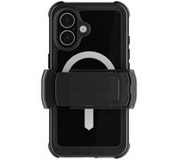 Ghostek Nautical Waterproof iPhone 16 Case with Belt Clip Holster - Screen and Camera Protector, Apple MagSafe Compatible, Rugged Heavy Duty Cover (6.1 Inch, Black)