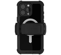 Ghostek Nautical Waterproof iPhone 16 Pro Max Case with Belt Clip Holster - Screen and Camera Protector, Apple MagSafe Compatible, Rugged Heavy Duty Cover (6.9 Inch, Black)