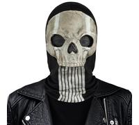 Ghostface Horror Halloween Mask - Creepy Cosplay Ghost Scream Film Party Mask for Adults/Children - Scary Realistic Props for Horror Parties (C)