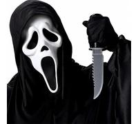 Ghostface Mask, Halloween Horror Scream Mask with Decorative Knife | Scary Ghost Face Scream Mask, Horror Film ScreamMask, Halloween Horror Film Ghost Scream Scary Mask