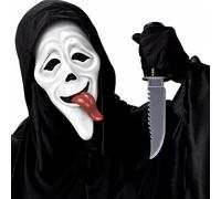 Ghostface Mask, Halloween Horror Scream Mask with Decorative Knife | Scary Ghost Face Scream Mask, Horror Film ScreamMask, Halloween Horror Film Ghost Scream Scary Mask