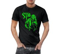 Ghostface Stab T-Shirt Top Slasher Thriller Horror Scary American Woodsboro Teen High School Ghost Mask Creepy 90's Phone Movie Cinema Film Gift Present (Black, 2XL)