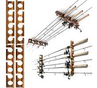 Ghosthorn Holds Up to 12 Rods Fishing Pole Rod Racks Wall or Ceiling Mounted Fishing Pole Rod Holders for Garage Storage Organizer Fishing Gear Equipment Gifts for Men Women