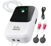 Ghosthorn Silent Dual Operating Mode Rechargeable Aerator for Fish, Large Capacity Aquarium Air Pump with Universal Clip for Most Bait Buckets 8000mAh