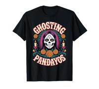 Ghosting Pandayos Sugar Skull Flowers T-Shirt