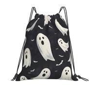Ghostly Halloween String Bag Lightweight String Backpack Durable Cinch Sack Pack For Travel Women Swim 36X42Cm