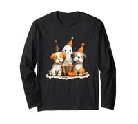 Ghostly Pups Halloween Popcorn Fun Long Sleeve T-Shirt