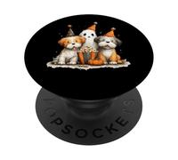 Ghostly Pups Halloween Popcorn Fun PopSockets Adhesive PopGrip