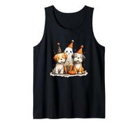 Ghostly Pups Halloween Popcorn Fun Tank Top