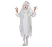 Rubies Official Ghostly Spirit Childs Costume and Wig, Haunting Ghost Ghoul, Child Size Small Age 3-4 Years Halloween