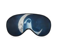 Ghostly Woman in The Moon Cute Sleep Mask for Women Men Light Blocking Eye Shade Cover with Adjustable Elastic Strap