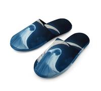 Ghostly Woman In The Moon Soft Cotton Slippers for Men Non-Slip Breathable House Slippers Indoor Outdoor