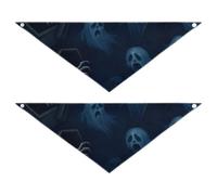 Ghosts and Coffins Dog Bandanas Soft Light Skin 2 Packs for a Gift Pets at Different Stages 25 1 × 9 8in