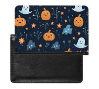 Ghosts And Pumpkins Passport Holder & Travel Wallet Passport Cover Protector Essentials with Credit Card Slots