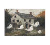 Ghosts are Floating Out of an Old Abandoned House 1000 Piece Puzzle - Jigsaw for Adults