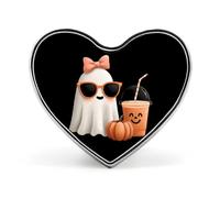 Ghosts Bow Drinking Pumpkins Halloween Heart Shaped Enamel Brooch Pin Button Badges Decoration Hat Clothing Bag Accessories Gift Crafts