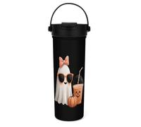 Ghosts Bow Drinking Pumpkins Halloween Portable Tea Coffee Tumbler Water Bottle