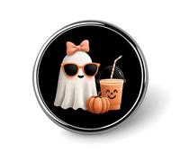 Ghosts Bow Drinking Pumpkins Halloween Round Enamel Brooch Pin Button Badges Decoration Hat Clothing Bag Accessories Gift Crafts