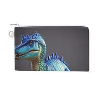 Ghosts Dance with Magic Coin Purse Canvas Wallet Cute Change Purse Small Storage Bag with Zipper, Green Dinosaur Style, One Size, Flowers and Animals