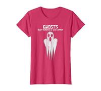 Ghosts Don't Believe in You Either Ghost Hunter T-Shirt, Women, Red Heather, X-Small