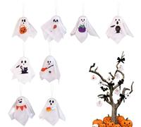 Ghosts Halloween Decor, Cute Halloween Ghost Tree Pendant, Haunted House Decor for Inside Farm Home Yard Backyard Patio Entryway Window Day Outside Front Garden