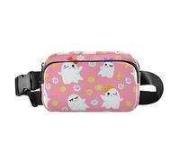 Ghosts Halloween Pink Fanny Pack for Women Men Crossbody Belt Bag Fashion Waist Packs Purse with Adjustable Strap Bum Bag for Shopping Traveling